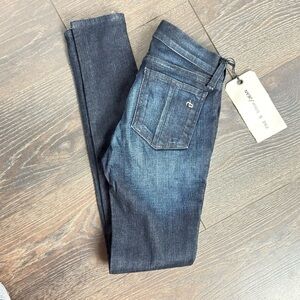 rag & bone Kensington  Dark Wash Zipper Hems + Pockets Jeans